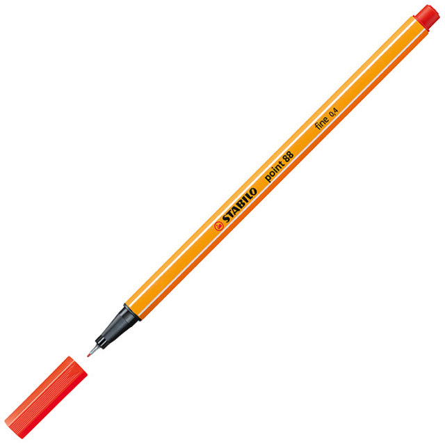 Fineliner STABILO point 88/48 fijn lichtrood afbeelding