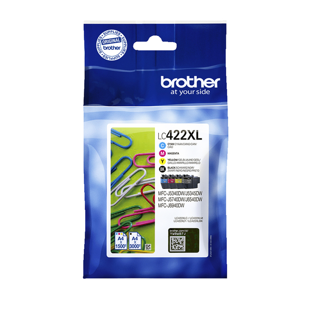 Inktcartridge Brother LC-422XLVAL zwart 3 kleuren afbeelding
