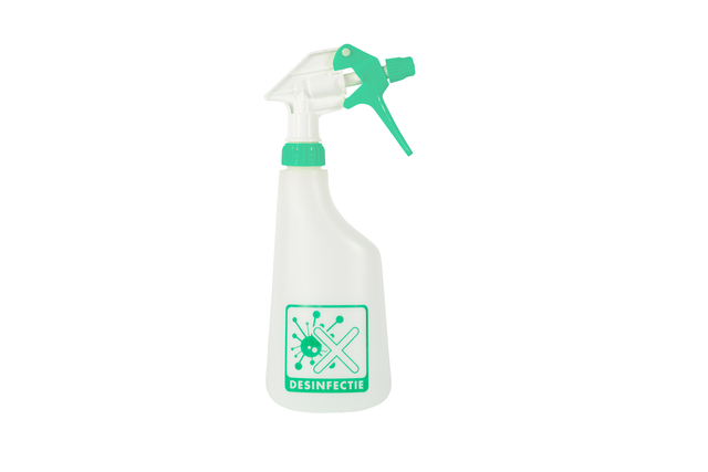 Sproeiflacon Cleaninq 600ml leeg met logo desinfectie afbeelding