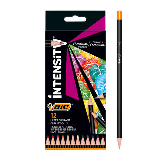 Kleurpotloden Bic Intensity Premium assorti etui à 12 stuks afbeelding