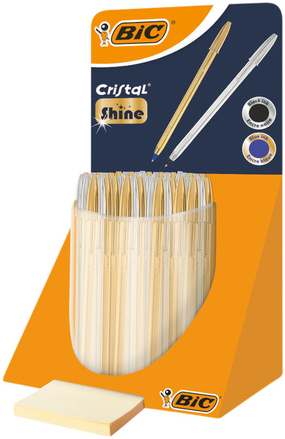 Balpen BIC Cristal medium goud en zilver afbeelding