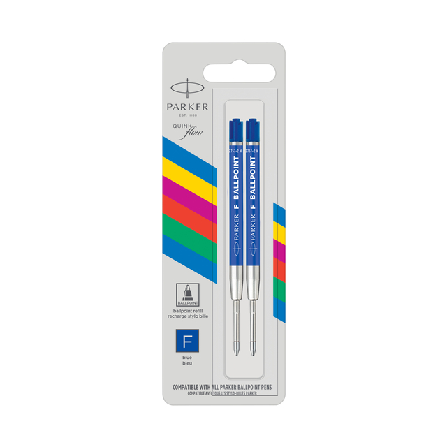 Balpenvulling Parker Economic fijn blauw blister à 2 stuks afbeelding