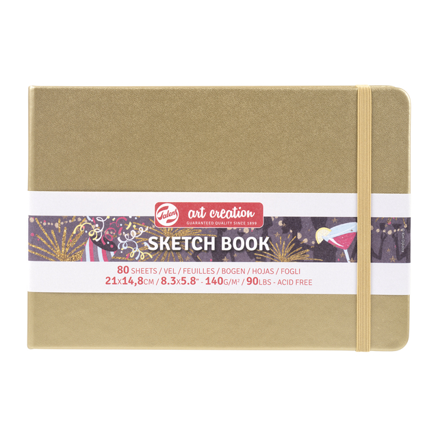 Schetsboek Talens Art Creation 80 witte vellen 140gr 210x150mm witgoud afbeelding
