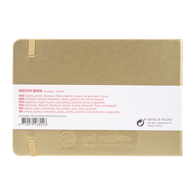 Schetsboek Talens Art Creation 80 witte vellen 140gr 210x150mm witgoud — Foto 2 van 2