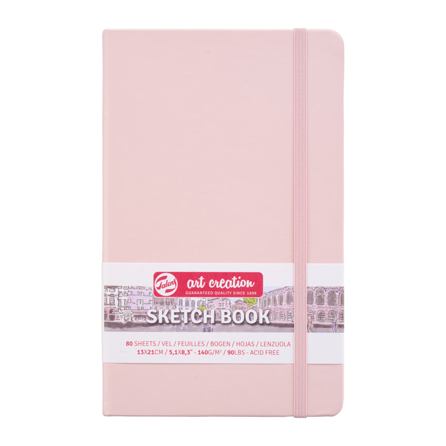 Schetsboek Talens Art Creation 80 witte vellen 140gr 130x210mm roze afbeelding