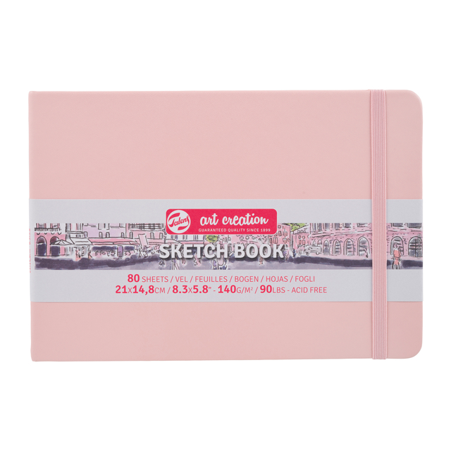 Schetsboek Talens Art Creation 80 witte vellen 140gr 210x150mm roze afbeelding