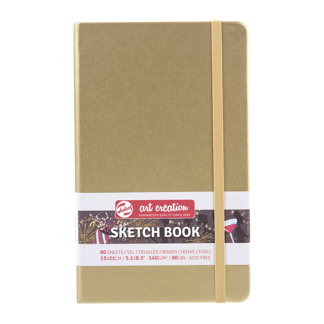 Schetsboek Talens Art Creation 80 witte vellen 140gr 130x210mm witgoud afbeelding