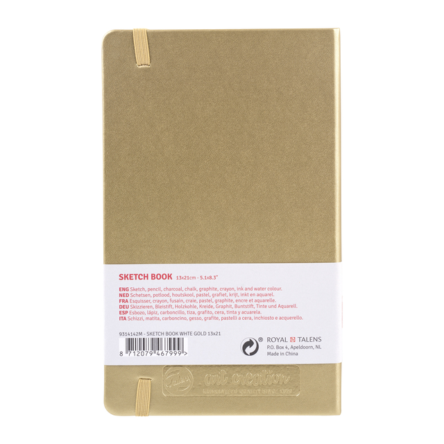 Schetsboek Talens Art Creation 80 witte vellen 140gr 130x210mm witgoud — Foto 2 van 2