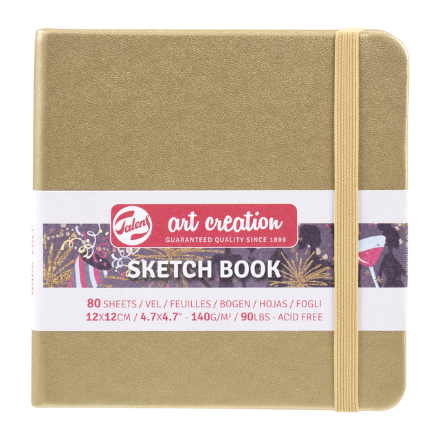 Schetsboek Talens Art Creation 80 witte vellen 140gr 120x120mm witgoud afbeelding