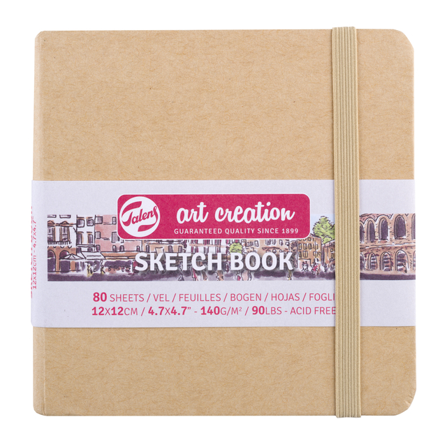 Schetsboek Talens Art Creation 80 witte vellen 140gr 120x120mm kraft afbeelding