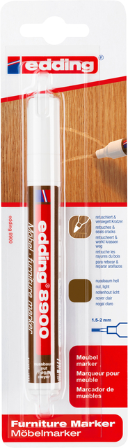 Viltstift edding 8900 meubel rond 1.5-2mm licht notenhout blister à 1 stuk afbeelding