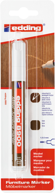 Viltstift edding 8900 meubel rond 1.5-2mm teak blister à 1 stuk afbeelding