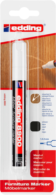 Viltstift edding 8900 meubel rond 1.5-2mm zwart blister à 1 stuk afbeelding