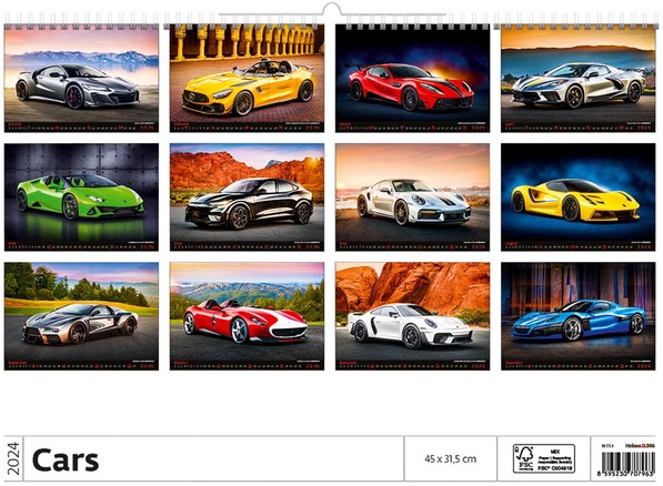 Kalender 2024 Helma 365 45x31.5cm autos