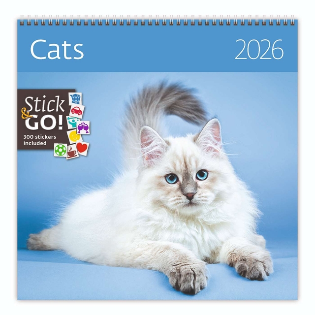 Kalender 2026 Helma 365 30x30cm katten afbeelding