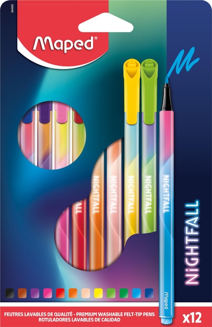 Viltstift Maped Nightfall set á 12 kleuren afbeelding
