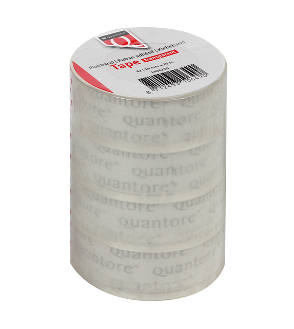 Plakband Quantore 19mmx25m transparant 4 rollen afbeelding