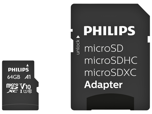 Geheugenkaart Philips micro SDXC Class 10 UHS-I U1 64GB afbeelding