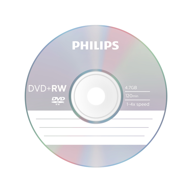 DVD+RW Philips 4.7GB 4x SP 10 stuks — Foto 2 van 2