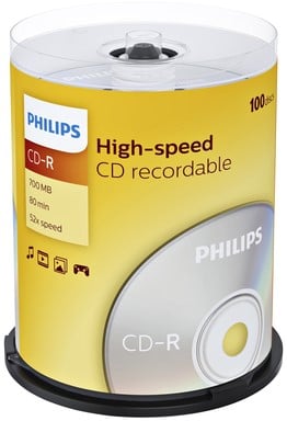 CD-R Philips 80Min 700MB 52x SP 100 stuks - GK