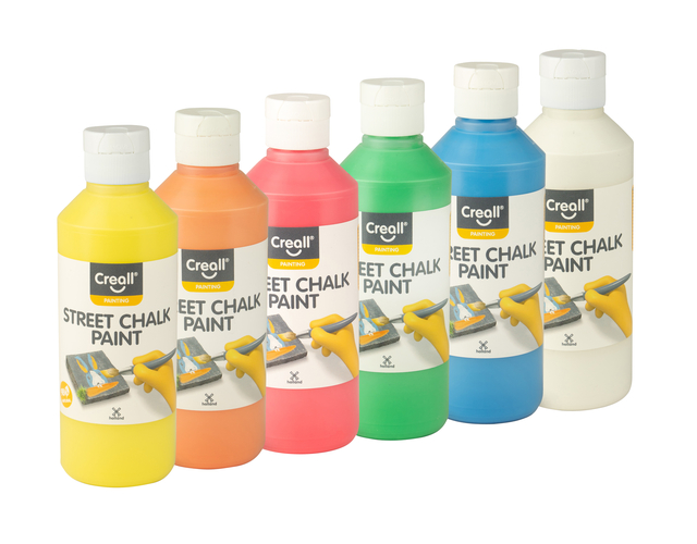 Stoepkrijtverf Creall Chalk Paint 6 kleuren à 250ml afbeelding