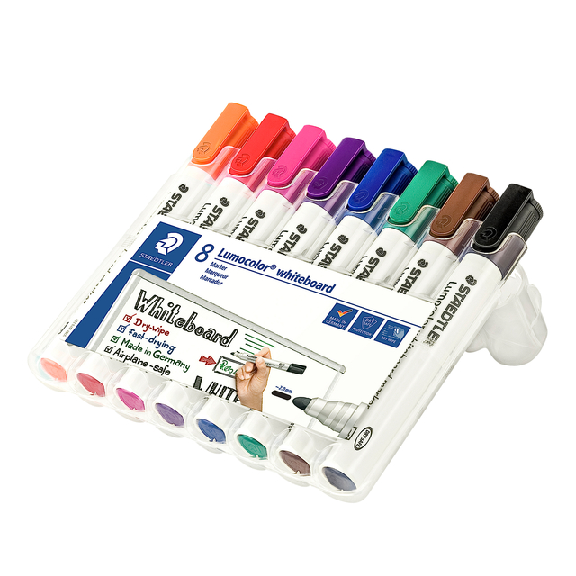 Whiteboardmarker Staedtler Lumocolor 351 set à 8 stuks assorti — Foto 2 van 2