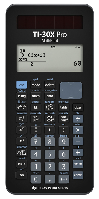 Rekenmachine TI-30X Pro MathPrint afbeelding