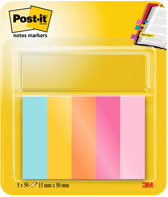 Markeerstrook Post-it 670 15x50mm Beachside 5 stuks afbeelding