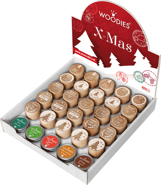 Stempels en stempelkussen Woodies Christmas afbeelding