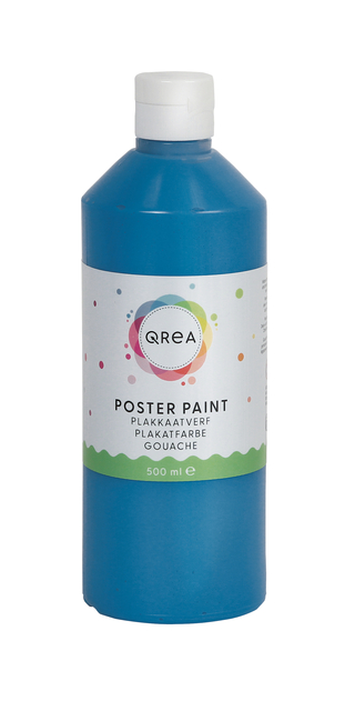 Plakkaatverf Qrea primair blauw 500ml afbeelding