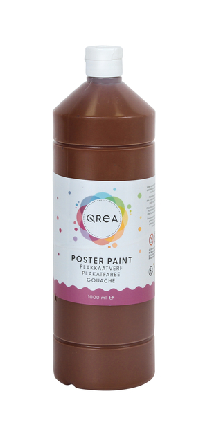 Plakkaatverf Qrea donkerbruin 1000ml afbeelding