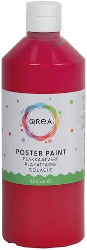 Plakkaatverf Qrea primair rood 500ml