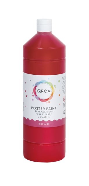 Plakkaatverf Qrea primair rood 1000ml afbeelding