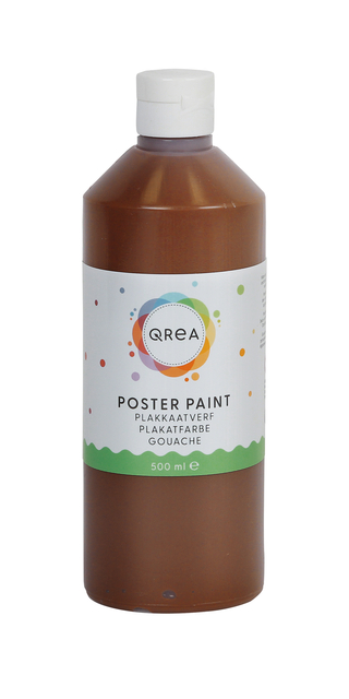Plakkaatverf Qrea donkerbruin 500ml afbeelding