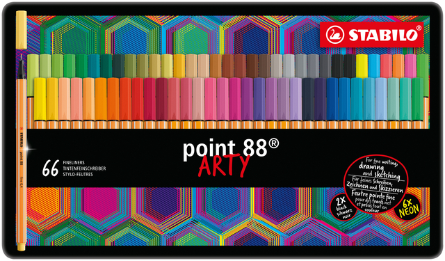 Fineliner STABILO point 88/66 Arty fijn assorti blik à 66 stuks afbeelding