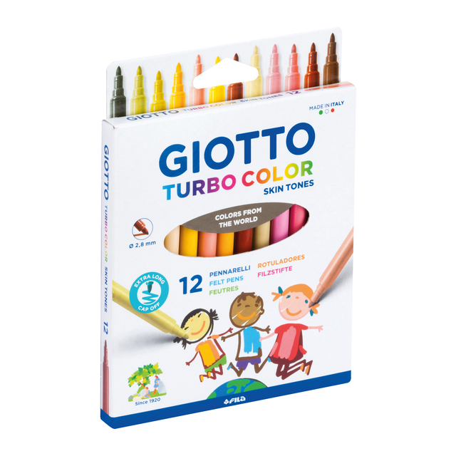 Viltstift Giotto Turbo Color skin tones 12 stuks afbeelding