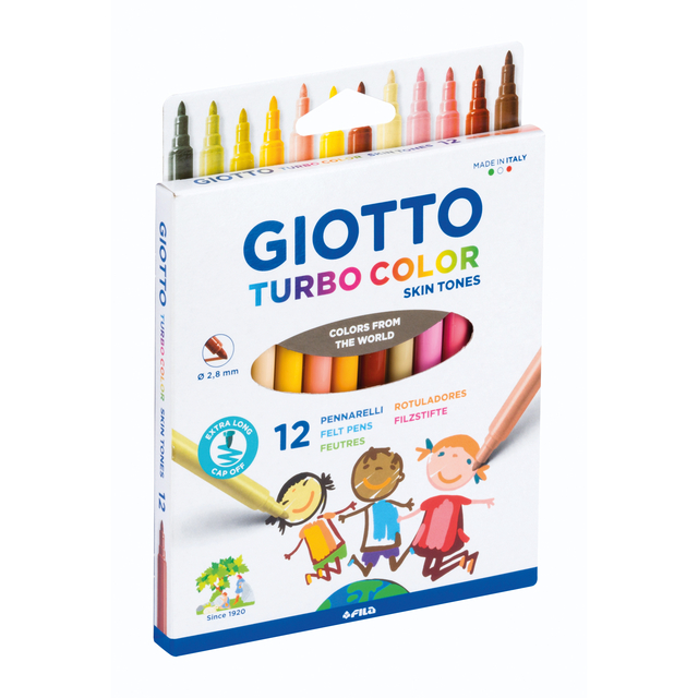 Viltstift Giotto Turbo Color Skin Tones set à 12 kleuren afbeelding