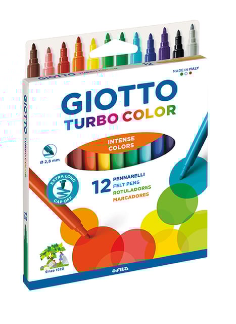 Viltstift Giotto Turbo Color assorti 12 stuks afbeelding