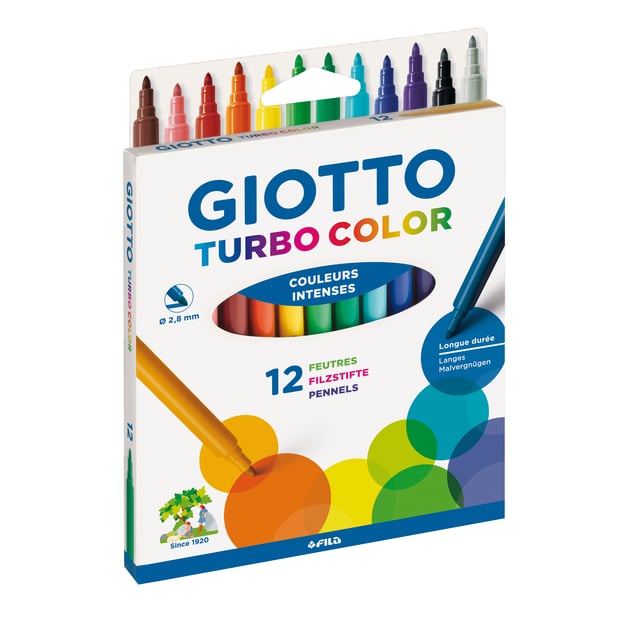 Viltstift Giotto Turbo Color set à 12 kleuren afbeelding