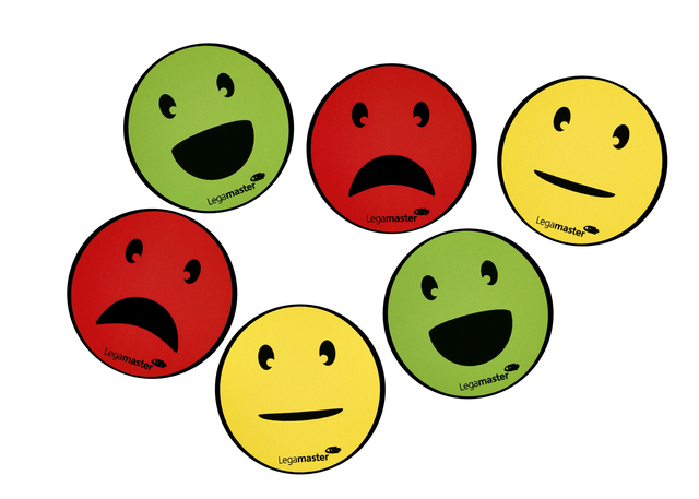 Magneet Legamaster emoticon 50mm assorti 6 stuks afbeelding