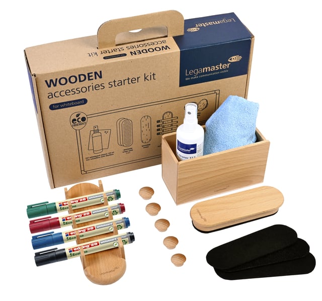 Whiteboard accessoire starter kit Legamaster WOODEN 17 stuks afbeelding