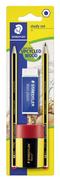 Potlood Staedtler Noris HB incl gum en slijper 4-delig