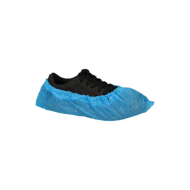 Schoenovertrek CMT 40mu geruwd maat 36-46 CPE blauw 100 stuks afbeelding