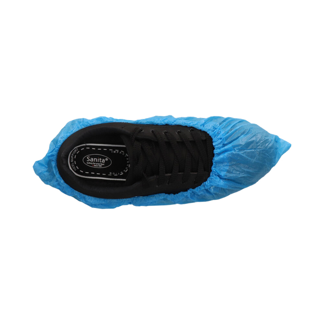 Schoenovertrek CMT 40mu geruwd maat 36-46 CPE blauw 100 stuks — Foto 2 van 2