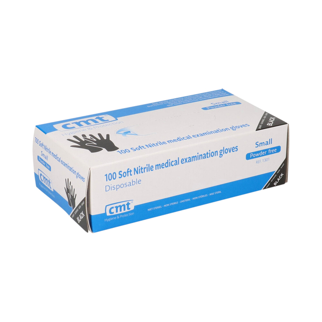 Handschoen CMT S soft nitril zwart afbeelding