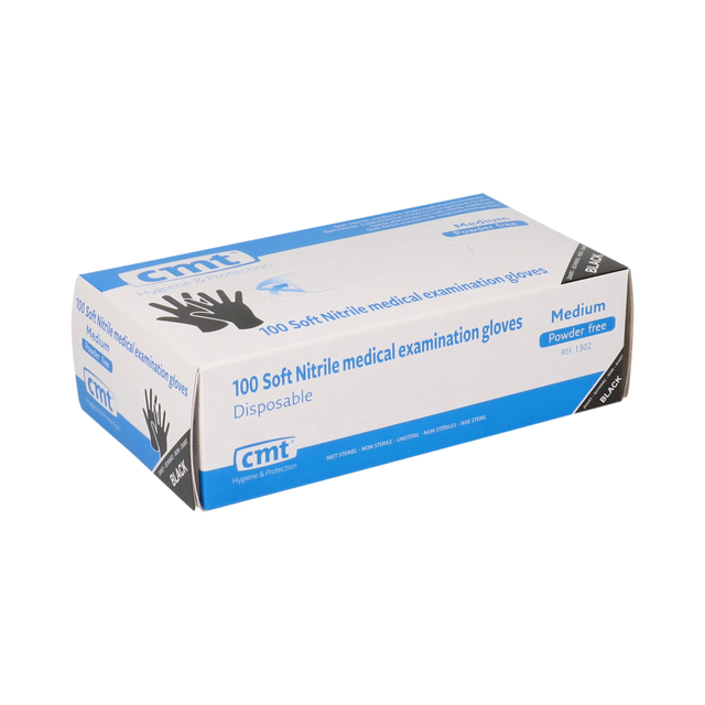 Handschoen CMT M soft nitril zwart afbeelding