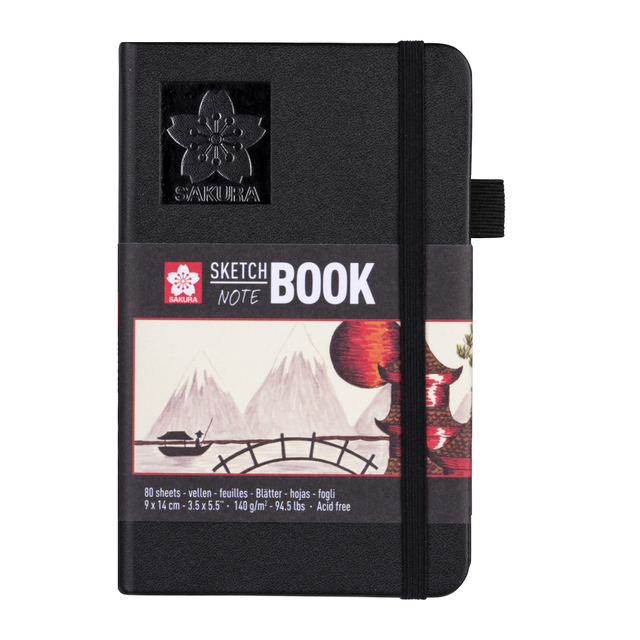 Schetsboek Sakura 80 witte vellen 140gr 90x140mm zwart afbeelding