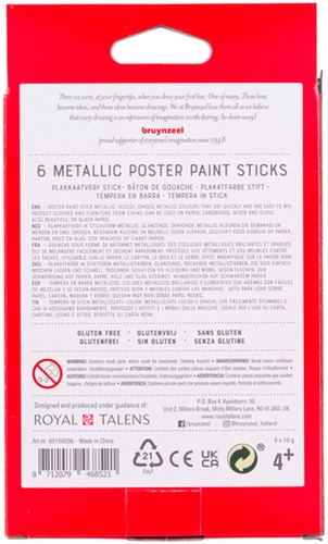 Verfstift Bruynzeel Kids assorti metallic 6 stuks-2