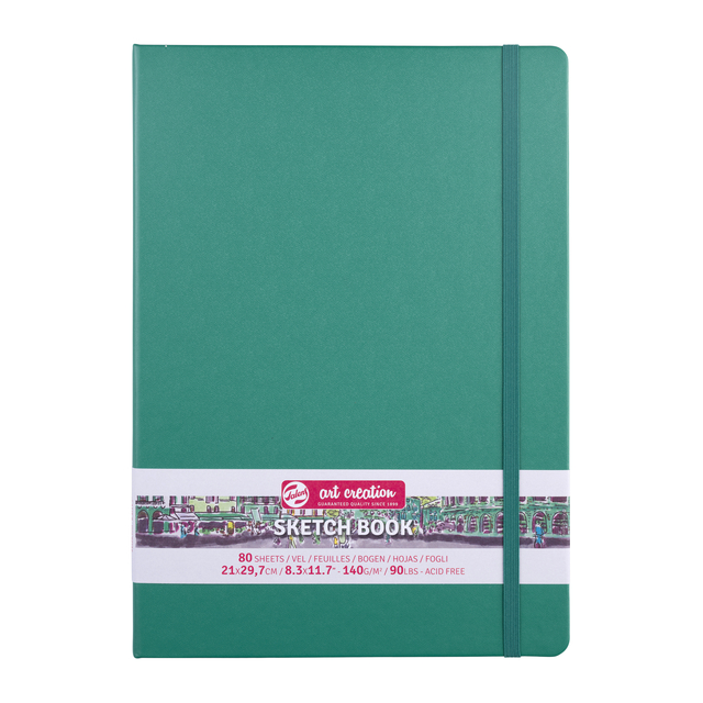 Schetsboek Talens Art Creation 80 witte vellen 140gr 210x297mm woudgroen afbeelding
