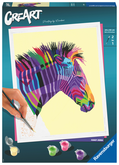 Schilderen op nummers CreArt Zebra afbeelding
